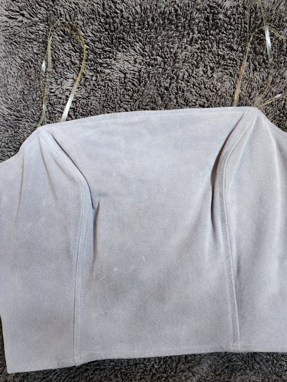 Wilsons MaXima Periwinkle Blue Suede Cami with pattern lining